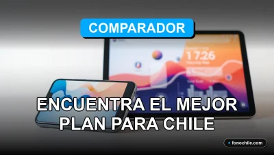 Comparador de planes de internet para el hogar en Chile, mostrando gráficos abstractos de velocidad y cobertura.