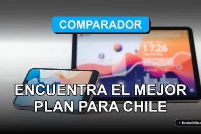 Comparador de planes de internet para el hogar en Chile, mostrando gráficos abstractos de velocidad y cobertura.