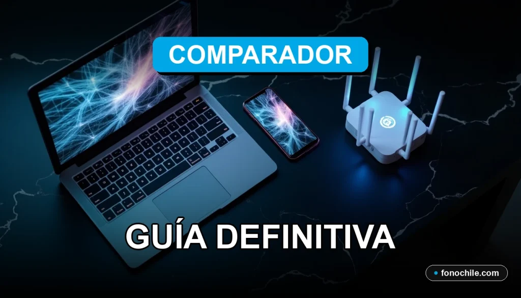 Guía comparativa de tecnologías de internet para 2026 mostrando dispositivos modernos en una mesa.