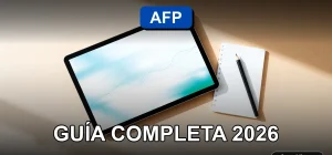 Comparación de fondos de pensiones AFP mostrando gráficos de rendimiento en una tablet sobre un escritorio moderno.