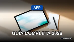 Comparación de fondos de pensiones AFP mostrando gráficos de rendimiento en una tablet sobre un escritorio moderno.