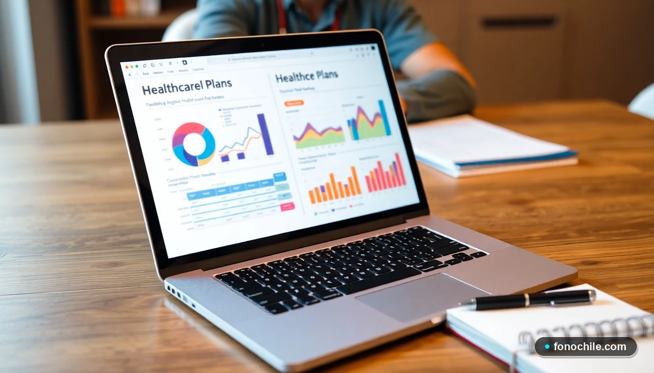 Análisis visual de comparativas de planes de Isapres en Chile mostrando gráficos de cobertura y costos.