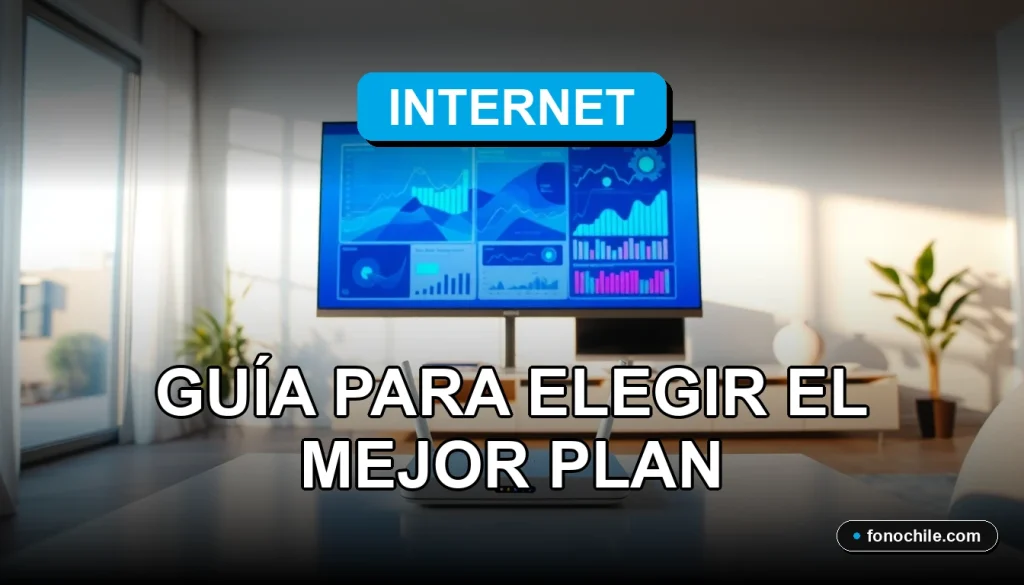 Comparación visual de paquetes de internet con gráficos abstractos de velocidad en una pantalla.