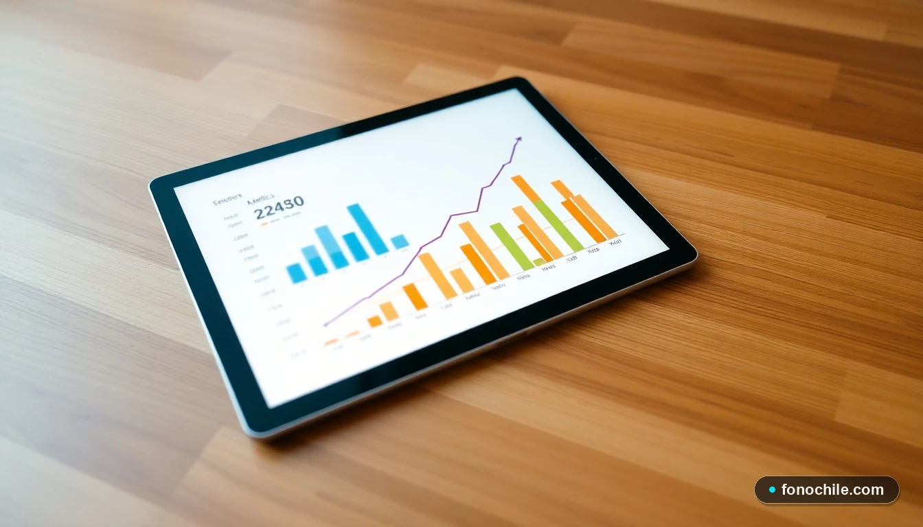 Gráfico abstracto de comparación de planes de televisión mostrando diferentes opciones y valores en una tablet moderna.