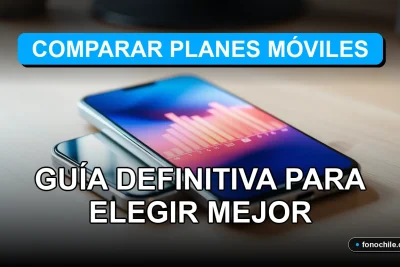 Un teléfono inteligente moderno sobre una mesa de madera con pantalla mostrando gráficos abstractos de colores, comparando planes móviles.