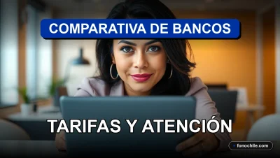 Comparativa de tarifas y servicio al cliente de bancos chilenos en 2026 mostrada en una tablet moderna
