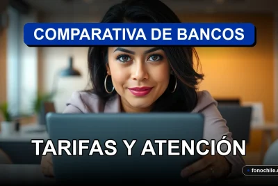 Comparativa de tarifas y servicio al cliente de bancos chilenos en 2026 mostrada en una tablet moderna