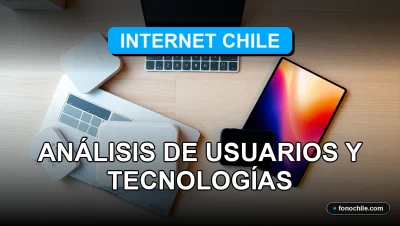 Análisis comparativo de tecnologías de internet en Chile 2026 mostrando gráficos de datos abstractos en una pantalla.