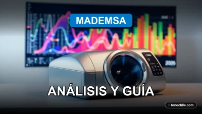 Comparativa de lavadoras Mademsa 2026 sobre una mesa de diseño moderna con gráficos abstractos en una pantalla.