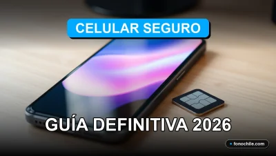Guía para comprar un celular usado de forma segura en Chile, mostrando un teléfono inteligente moderno en excelente estado.