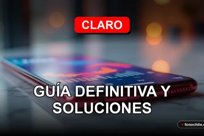 Configuración de APN para red Claro Chile en un smartphone moderno mostrando gráficos abstractos.