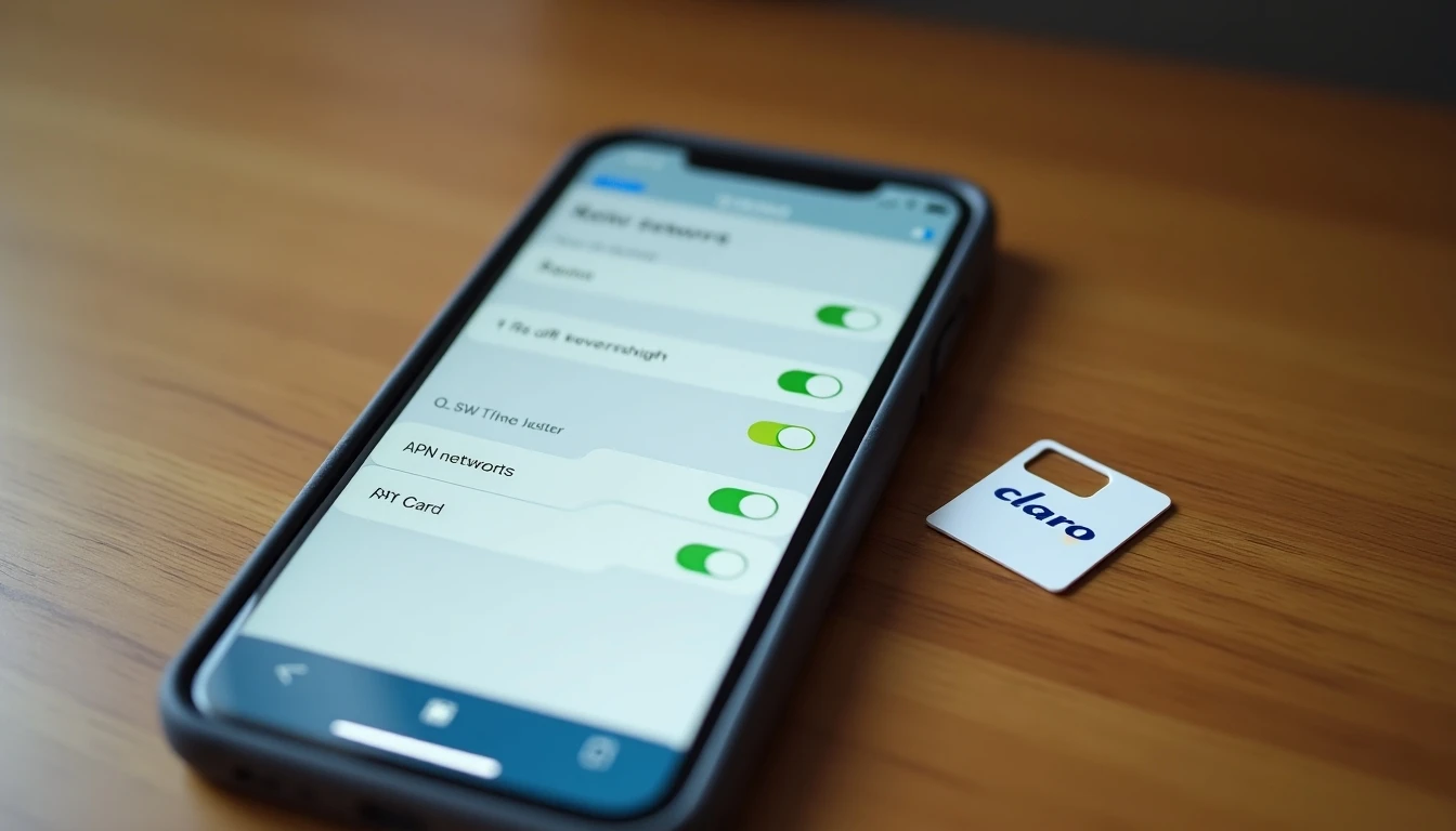Pantalla de smartphone mostrando la configuración APN de Claro Chile para internet móvil