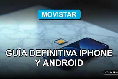 Configuración APN Movistar Chile en smartphone moderno sobre mesa