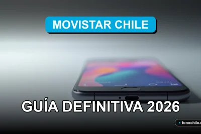 Configuración de APN para red móvil Movistar Chile en un teléfono inteligente moderno sobre una mesa.