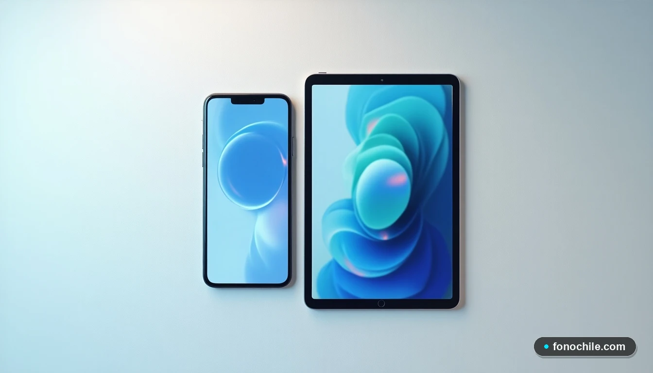 Dispositivos Android y iPhone mostrando menús de configuración de red en una mesa.