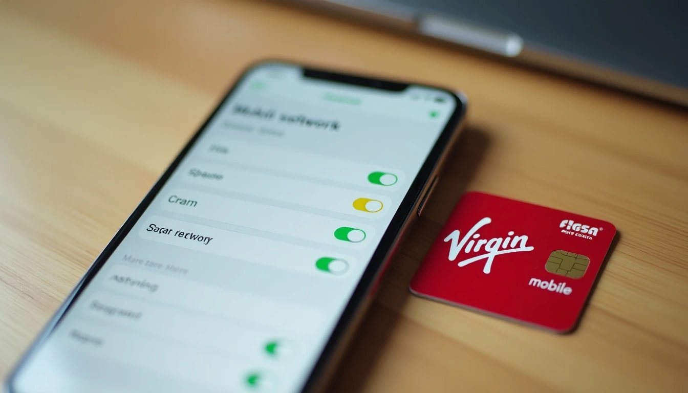 Pantalla de un smartphone mostrando la configuración de red APN de Virgin Mobile en 2026