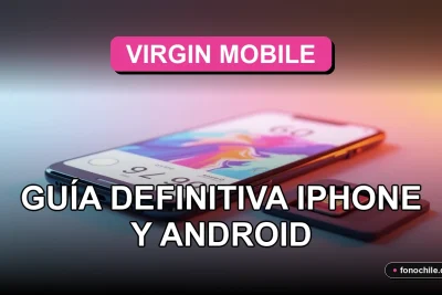 Virgin Mobile APN settings guide for iPhone and Android phones on a modern desk.