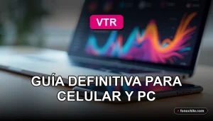 Un teléfono inteligente y una laptop moderna descansan sobre una mesa de madera clara, mostrando gráficos abstractos de colores, para configurar VTR Mail.