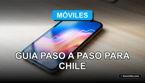 Guía de configuración de redes móviles 2026 en Chile, mostrando un smartphone moderno en una mesa de trabajo.