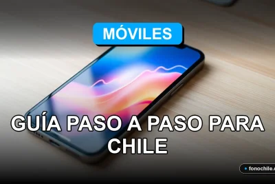 Guía de configuración de redes móviles 2026 en Chile, mostrando un smartphone moderno en una mesa de trabajo.