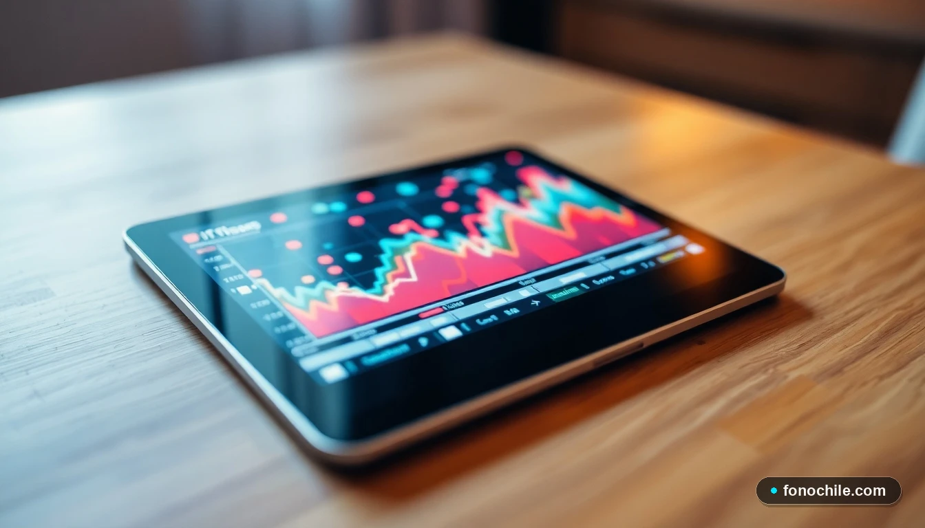 Visualización abstracta de configuración de red y conexión para streaming en una tableta.