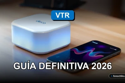 Guía para configurar el Deco Mesh WiFi de VTR en el hogar, mostrando un router moderno sobre una mesa de trabajo.