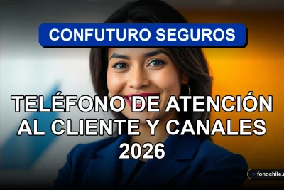 Una mujer hispana sonriente, representando el servicio al cliente de Confuturo Seguros, en un entorno profesional y moderno.