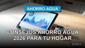 Consejos para ahorrar agua en el hogar moderno con dispositivos inteligentes y gráficos de monitoreo.