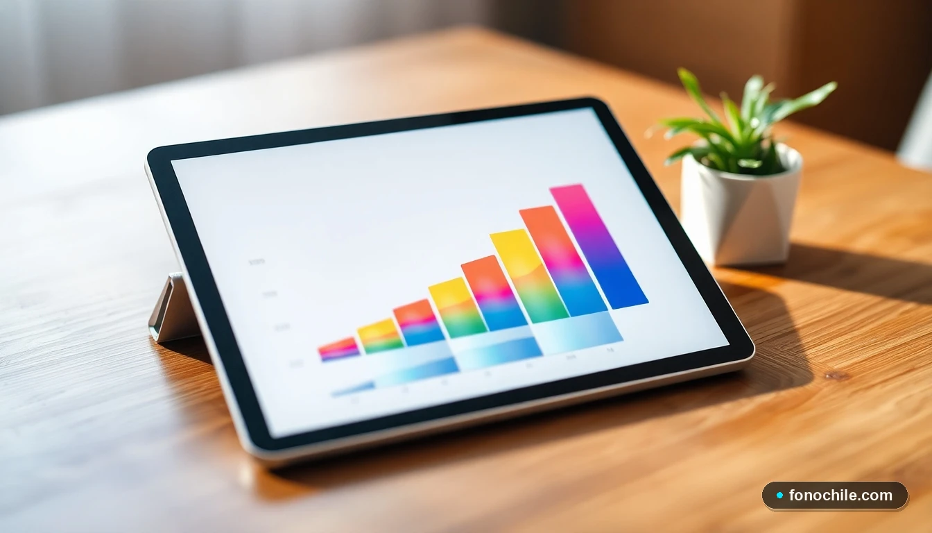 Gráfico abstracto de colores mostrando la reducción del consumo de agua en un hogar tras aplicar consejos de ahorro.