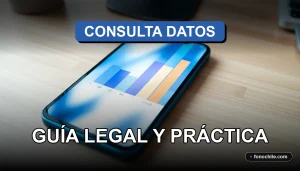 Guía legal para consultar datos telefónicos en Chile en 2026 representada por un teléfono inteligente moderno sobre un escritorio con gráficos abstractos en su pantalla.