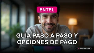 Consulta de deuda Entel 2026 en un teléfono inteligente mostrando gráficos abstractos.