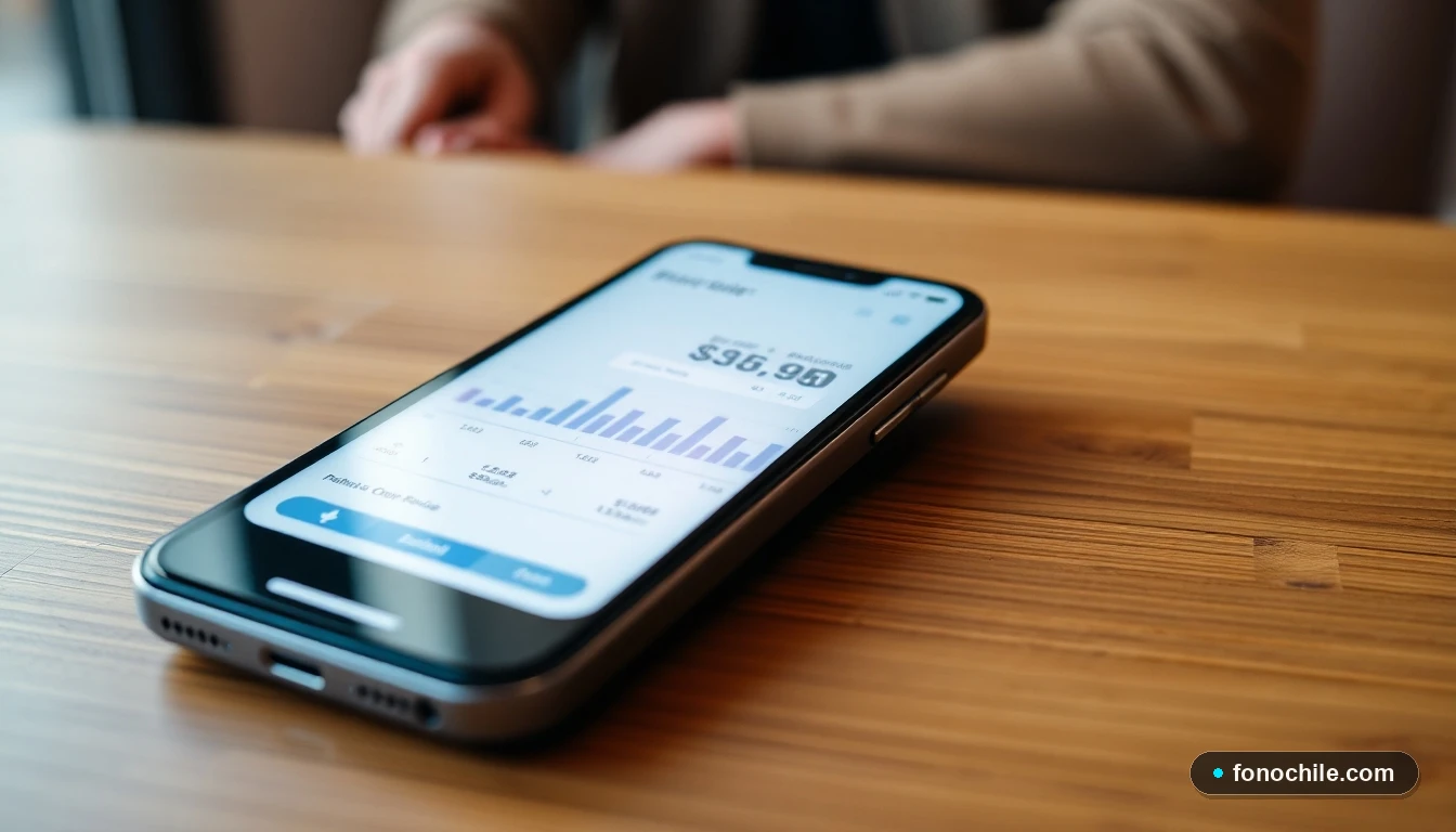 Persona consultando el estado de su cuenta en la aplicación móvil de una compañía de telecomunicaciones en Chile.