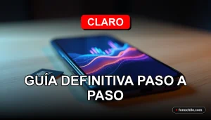 Un teléfono inteligente moderno con pantalla que muestra gráficos abstractos de colores, reposando sobre una mesa de madera clara junto a una tarjeta SIM.