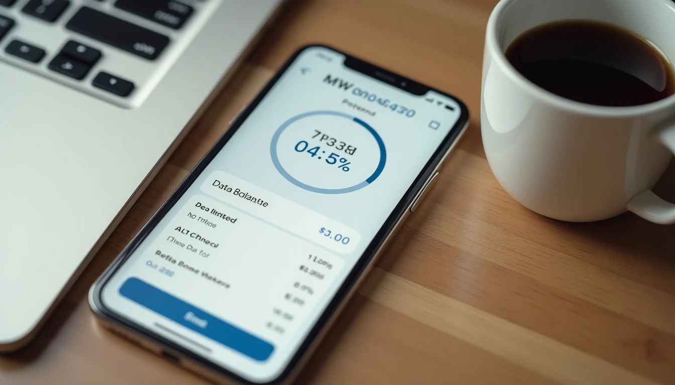 Pantalla de la aplicación MiWOM mostrando saldo y detalles del plan en 2026