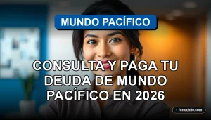 Una mujer latina sonriente, representando el servicio al cliente de Mundo Pacífico, en un entorno profesional y moderno.