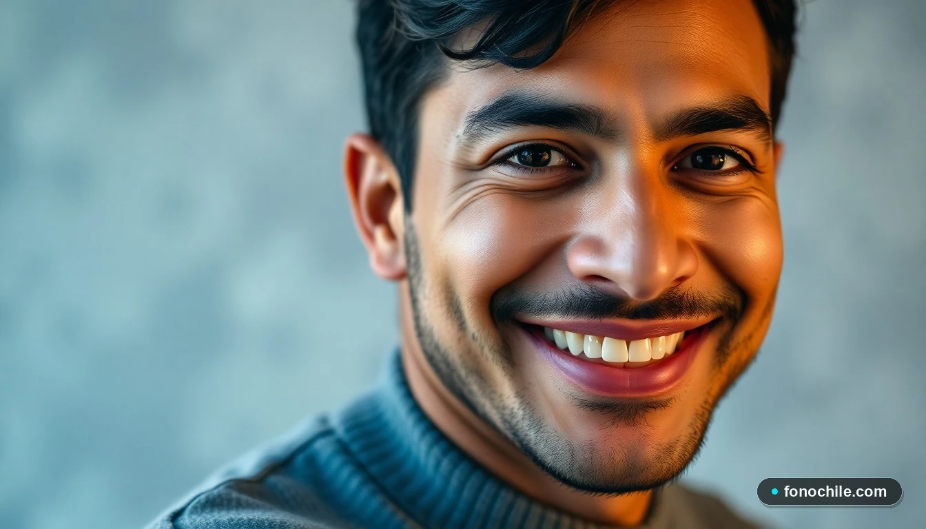 Primer plano de un hombre hispano, representante de servicio al cliente de Mundo Pacífico, sonriendo de manera amable.