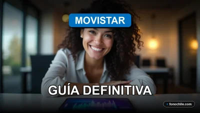 Una mujer consulta su deuda con Movistar en su teléfono inteligente.