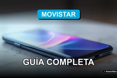 Guía para consultar y traspasar saldo en Movistar, mostrando un teléfono inteligente moderno en una mesa.