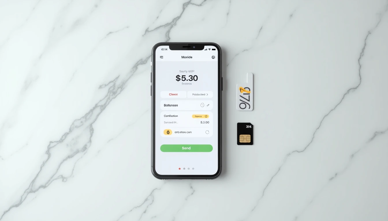 Smartphone mostrando la app Mi Movistar con el saldo y datos, junto a una tarjeta SIM y el código 303.