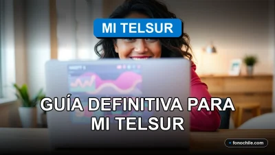 Una mujer revisando su boleta de servicios en línea en su laptop, con gráficos abstractos en la pantalla.