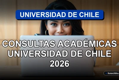 Estudiante universitaria revisando información de consultas académicas en una laptop, mostrando gráficos abstractos en la pantalla.