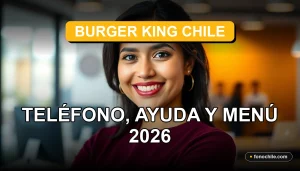 Una mujer latina sonriente, representando al servicio de atención al cliente de Burger King Chile, en un entorno moderno y acogedor.
