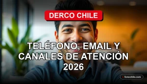 Agente de servicio al cliente de Derco Chile sonriendo amablemente, en una oficina moderna.