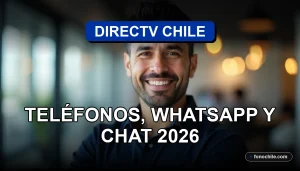 Un representante de servicio al cliente de DIRECTV Chile sonriendo amablemente en un entorno profesional moderno.