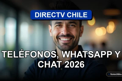 Un representante de servicio al cliente de DIRECTV Chile sonriendo amablemente en un entorno profesional moderno.