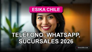 Mujer latina sonriente en una oficina moderna, representando el servicio al cliente de Esika Chile.