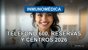 Una mujer hispana sonriente, representando el servicio al cliente de Inmunomédica, en un entorno profesional y acogedor.