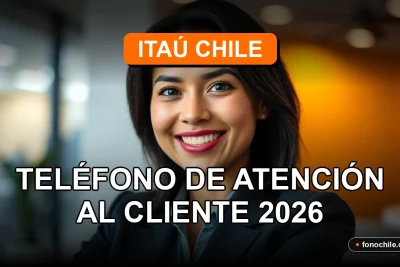 Una mujer latina sonriente, representando el servicio al cliente de Itaú Chile, en un entorno profesional y moderno.