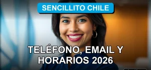 Una mujer latina sonriente, representando al servicio de atención al cliente de Sencillito Chile, en un entorno profesional y moderno.