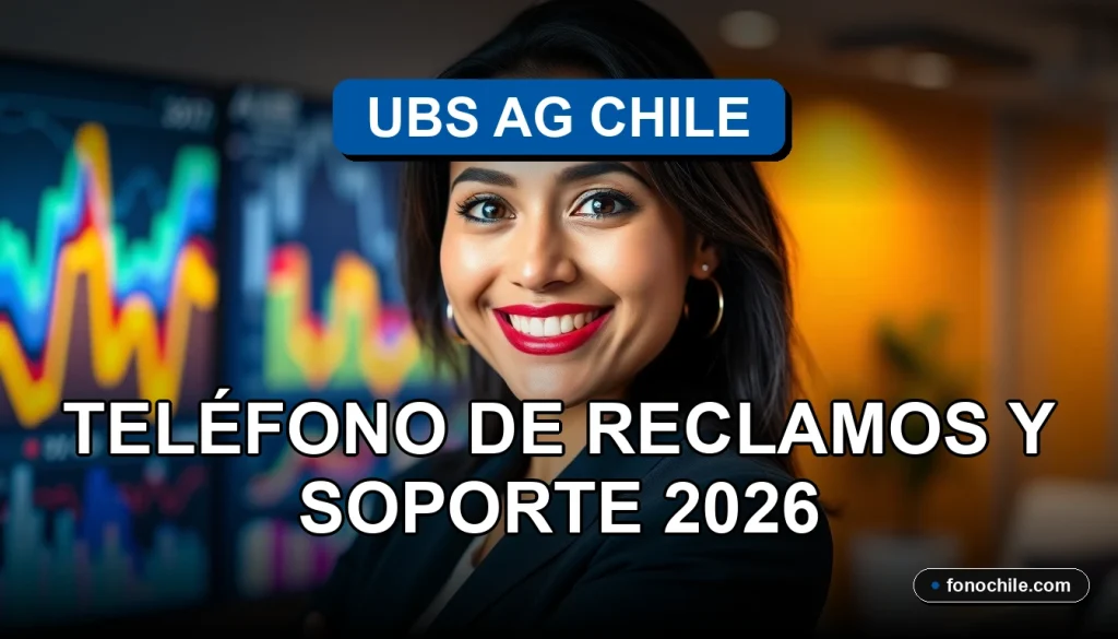 Una mujer latina, profesional de servicio al cliente, sonriendo amablemente en una oficina moderna de UBS.